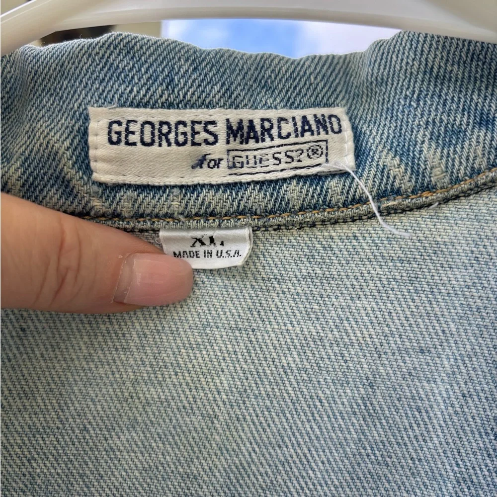 1989 VINTAGE XL Marciano Guess Light Blue Denim jacket - Picture 5 of 8